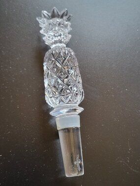 WATERFORD Crystal Hospitality PINEAPPLE Bottle Decanter Stopper 5” Tall  #129424